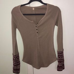 Free People Detailed Sleeve Top